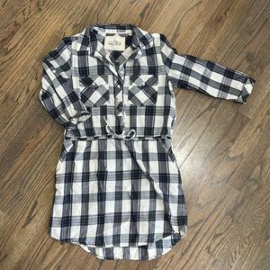 Women’s small blue white plaid dress
